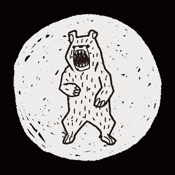 Doodle de urso — Vetor de Stock