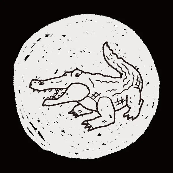 Crocodile doodle — Image vectorielle