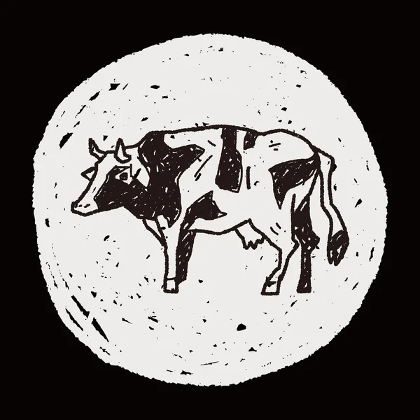 牛の落書き — ストックベクタ