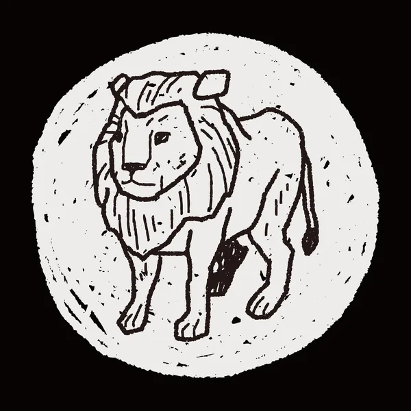 Aslan doodle — Stok Vektör