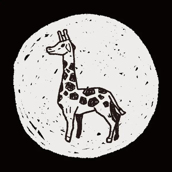 Girafe doodle — Image vectorielle