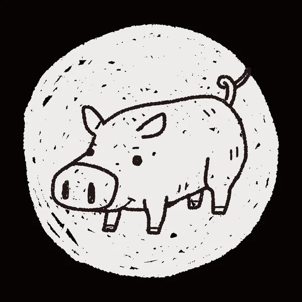 Pig doodle — Stock Vector
