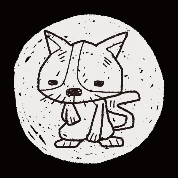 Kat doodle — Stockvector