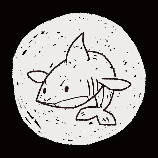 Doodle Shark - Stok Vektor