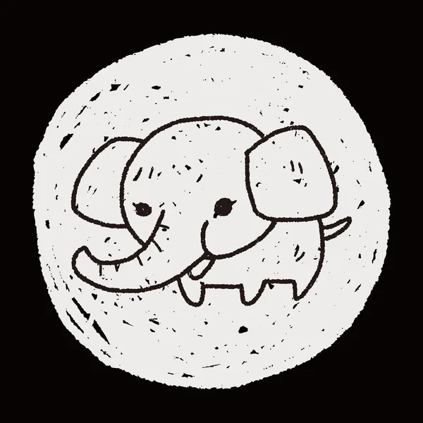 Sloní doodle — Stockový vektor