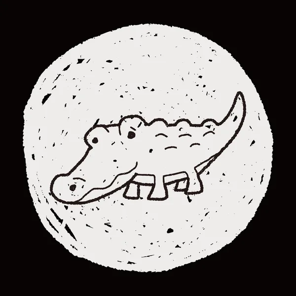 Crocodile doodle — Stock Vector