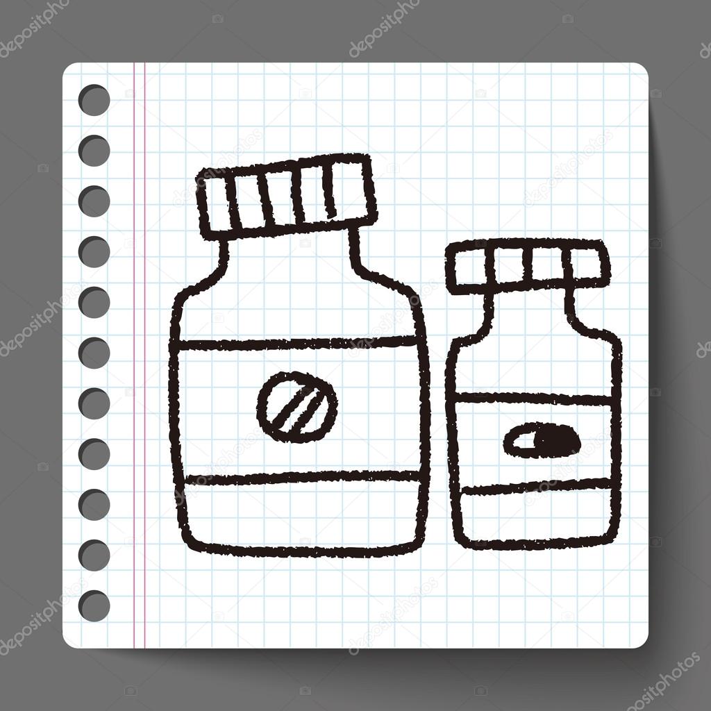 medicine bottle doodle drawing
