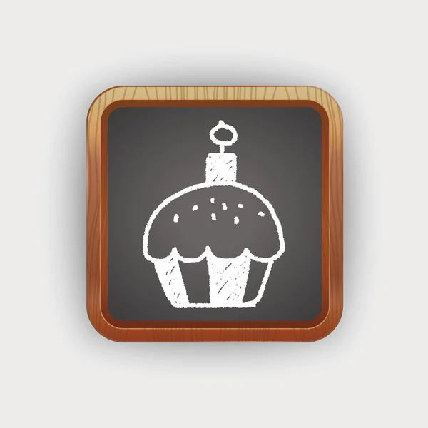 Disegno scarabocchio cupcake — Vettoriale Stock