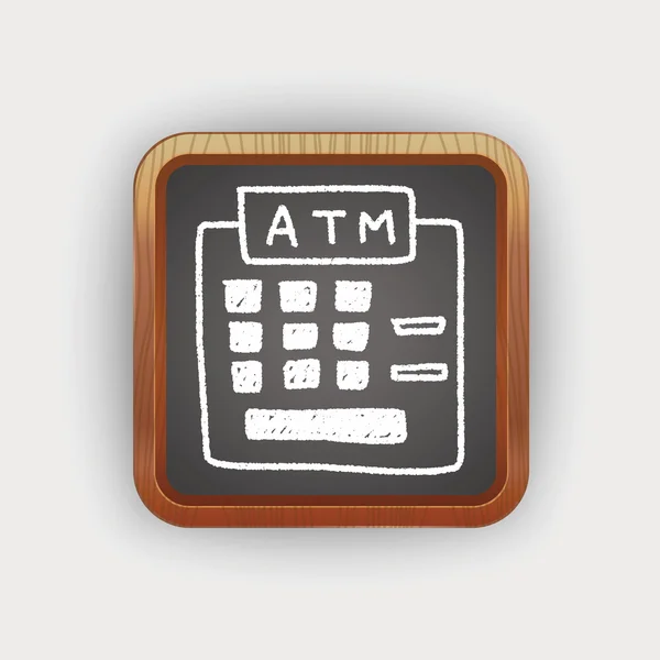ATM doodle çizim — Stok Vektör