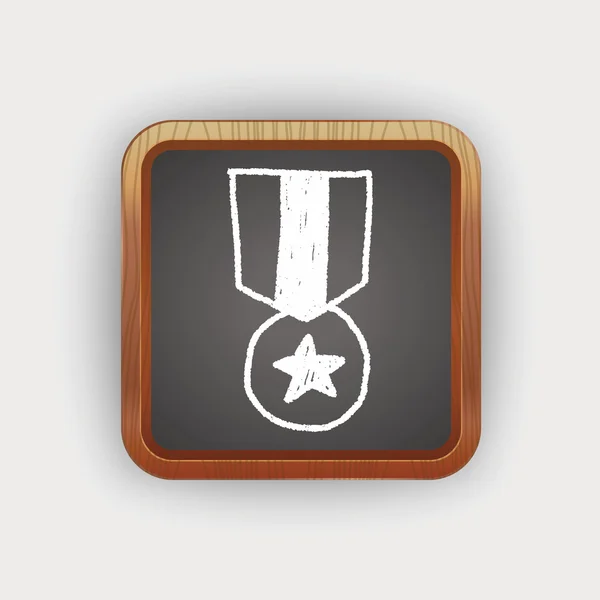 Desenho de doodle medalha — Vetor de Stock