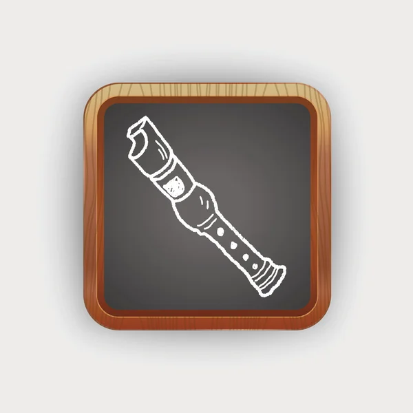 Flûte à bec doodle — Image vectorielle