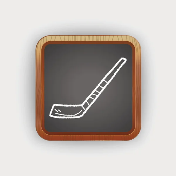 Hockey stick doodle — Stock Vector