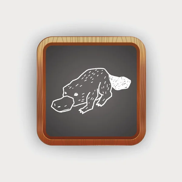 Platypu doodle — Stockvector