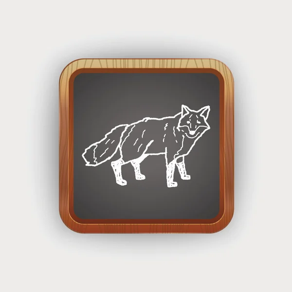Fox doodle — Stock Vector