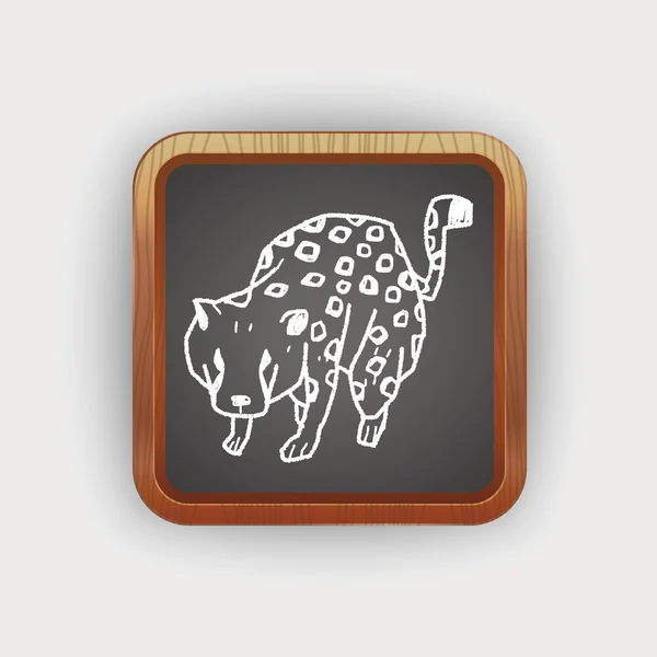 Garabato leopardo — Vector de stock