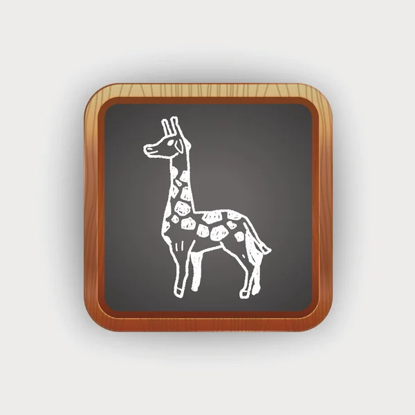 Garabato de jirafa — Vector de stock