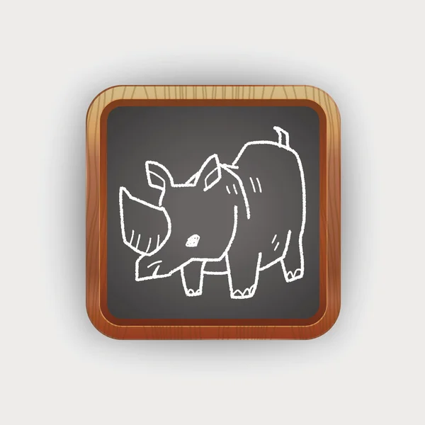 Rhino doodle — Image vectorielle