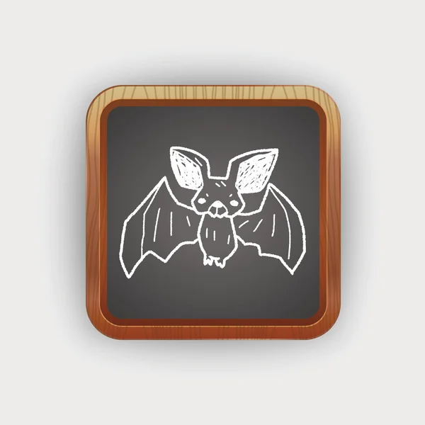 Bat doodle - Stok Vektor