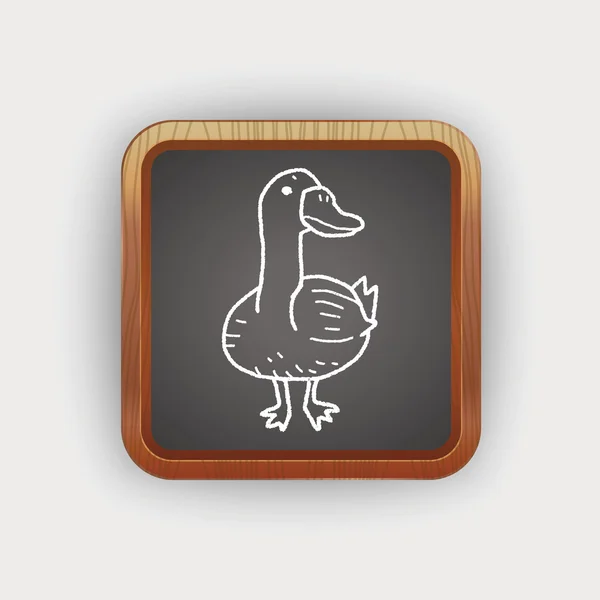 Duck doodle — Stock Vector