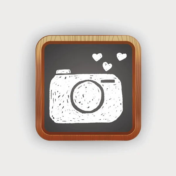 Amore fotocamera doodle — Vettoriale Stock