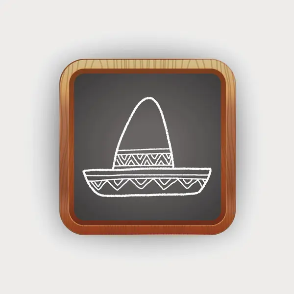 Chapeau mexicain doodle — Image vectorielle
