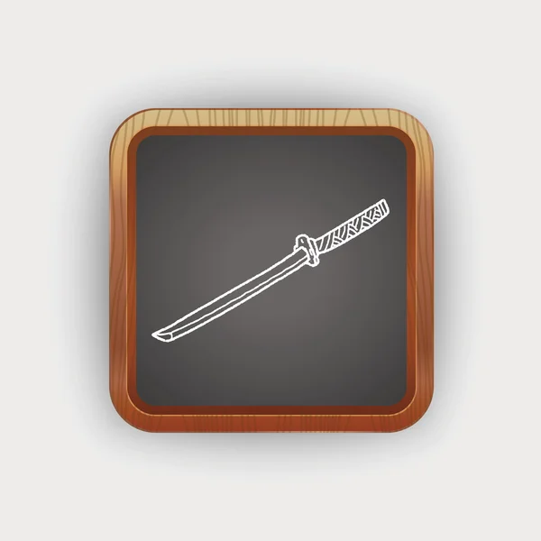 Doodle ιαπωνική μαχαίρι — Διανυσματικό Αρχείο