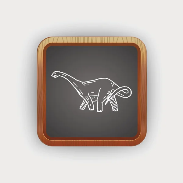 Brontosaurus dinosaurus doodle — Stockvector