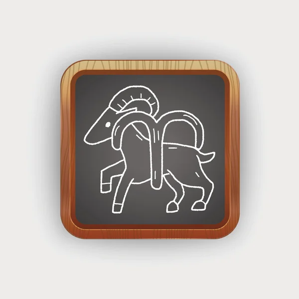 Ram sterrenbeeld doodle — Stockvector