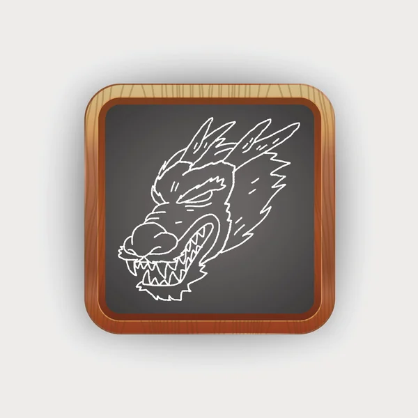 Chinese draak doodle — Stockvector