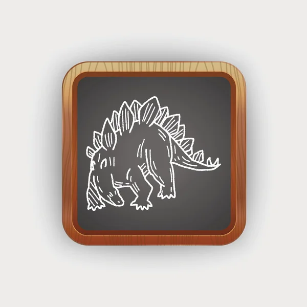 Stegosaurus-Dinosaurier-Doodle — Stockvektor