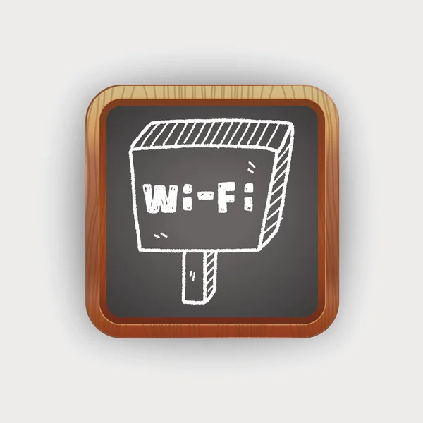 Doodle de prancha wifi — Vetor de Stock