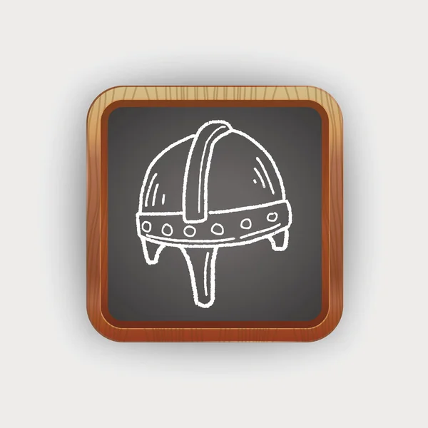 Knight helmet doodle — Stock Vector