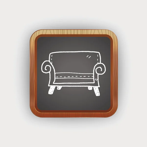 Каракули диван — стоковый вектор