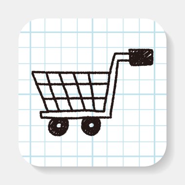 alışveriş sepeti doodle çizim