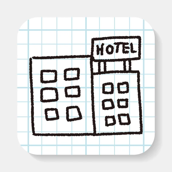 Doodle hotel — Stock vektor