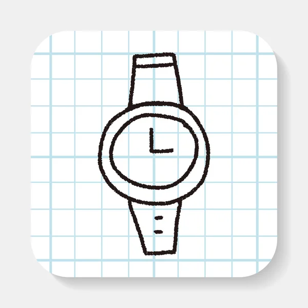 Doodle horloge — Stockvector