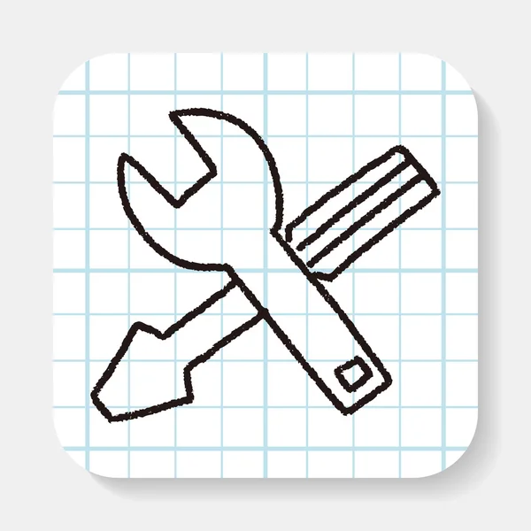 Doodle reparatie tool — Stockvector
