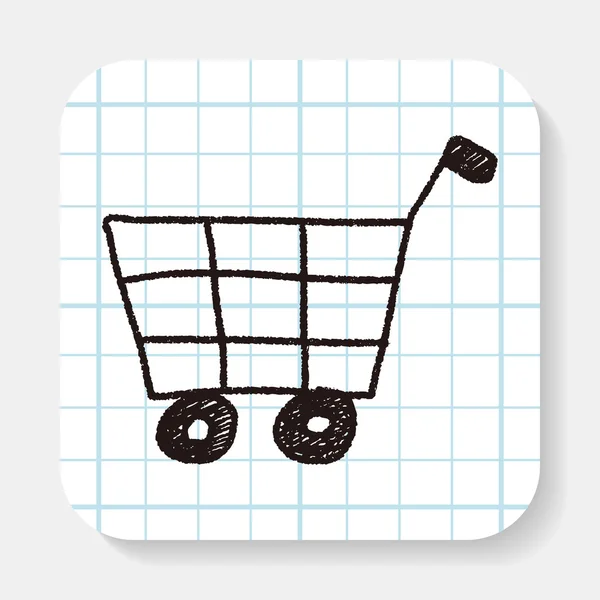 Carrinho de compras Doodle — Vetor de Stock