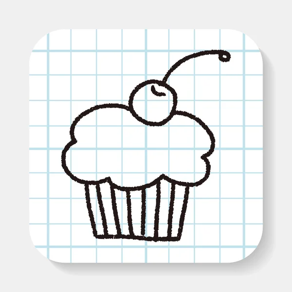 Dessin de doodle gâteau — Image vectorielle