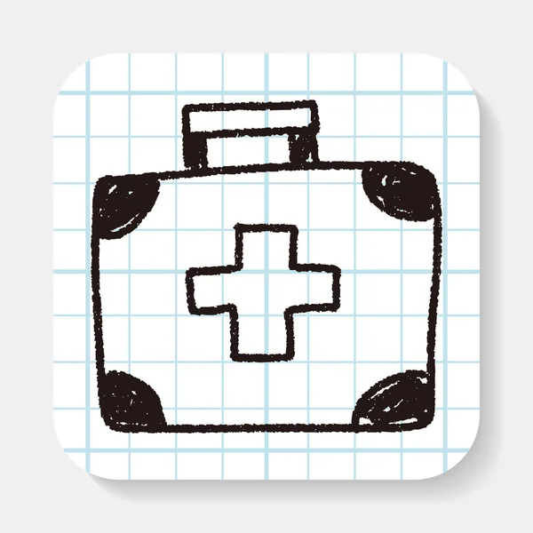 Desenho caso doodle medicina — Vetor de Stock