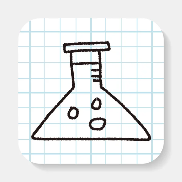 Experimenten flaska doodle ritning — Stock vektor