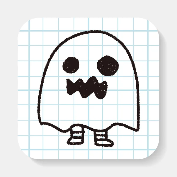 Ghost doodle drawing — Stock Vector