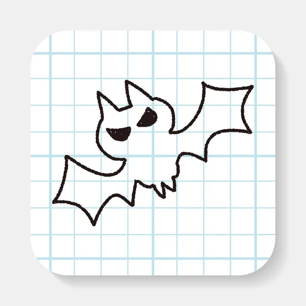 Bat doodle ritning — Stock vektor