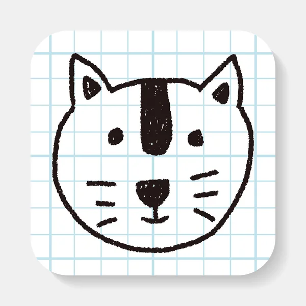 Dierlijke kat doodle tekening — Stockvector