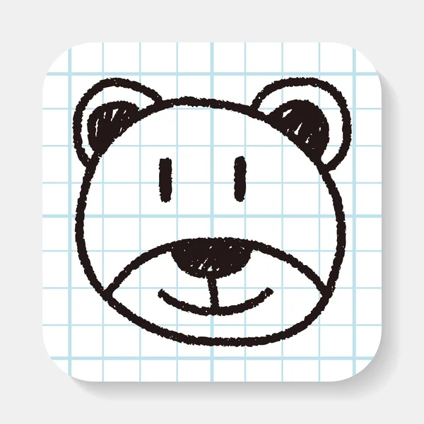 Baby Bear Doodle Zeichnung — Stockvektor