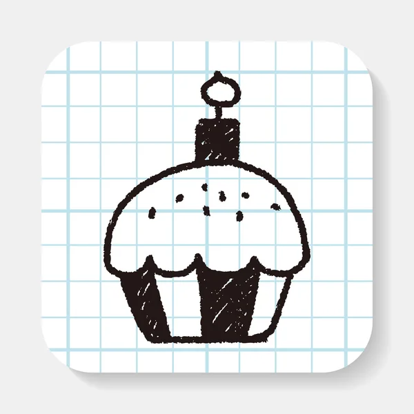Cupcake garabato dibujo — Archivo Imágenes Vectoriales