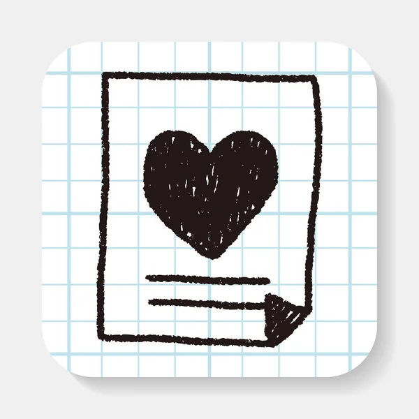 Láska dopis doodle výkresu — Stockový vektor