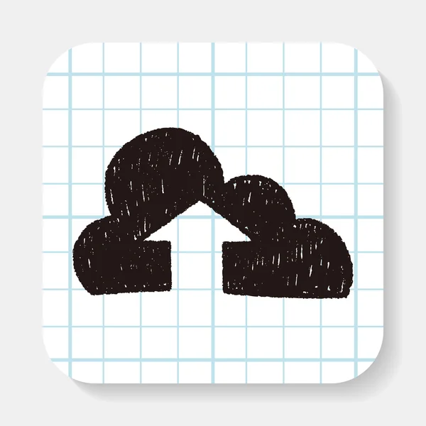 Internet cloud doodle ritning — Stock vektor