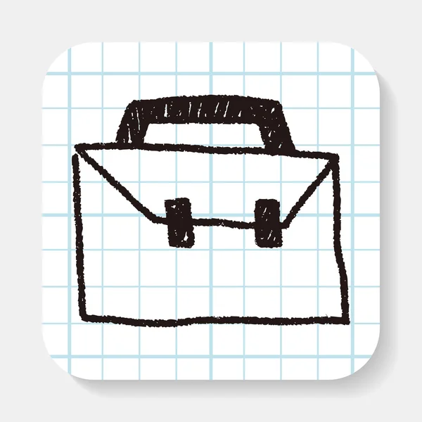 Resväska doodle ritning — Stock vektor