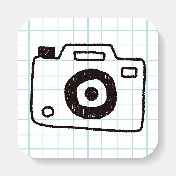 Camera doodle drawing — Stock Vector
